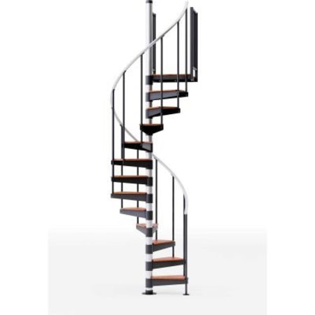 SS INDUSTRIES HOLDING Global Industrial„¢ Reroute 36"H Platform 2 Rails Spiral Stair Kit, 42"Dia, 12'H, 10 Treads EC42P10A102